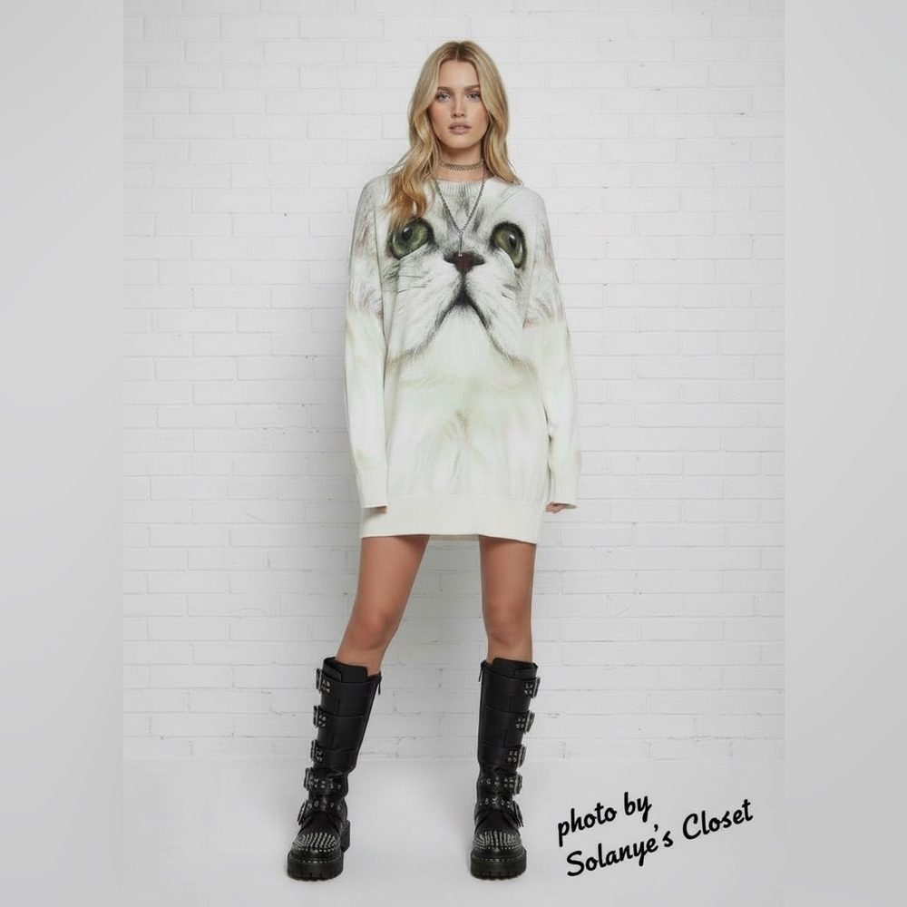 Dolls Kill FURRY FRIEND OVERSIZED SWEATER CURRENT MOOD